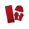 3 Pieces Polar Fleece Gloves,Hat And Scarf Set